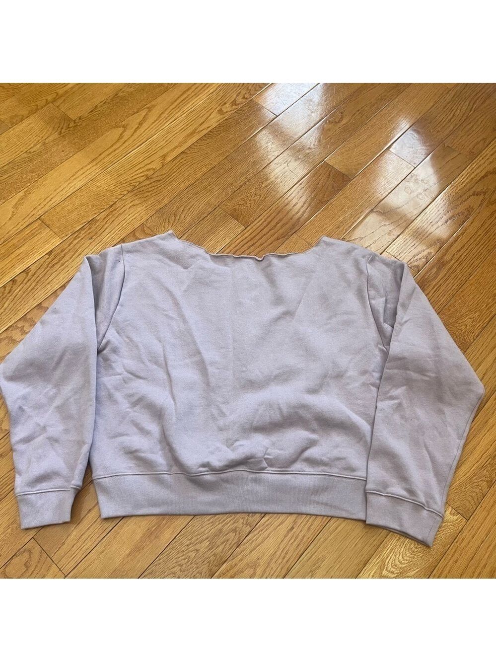 Victoria's Secret Pink Everyday Lounge Open Neck Crew Fleece Sweatshirt Size XL - Picture 7 of 8